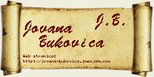 Jovana Bukovica vizit kartica